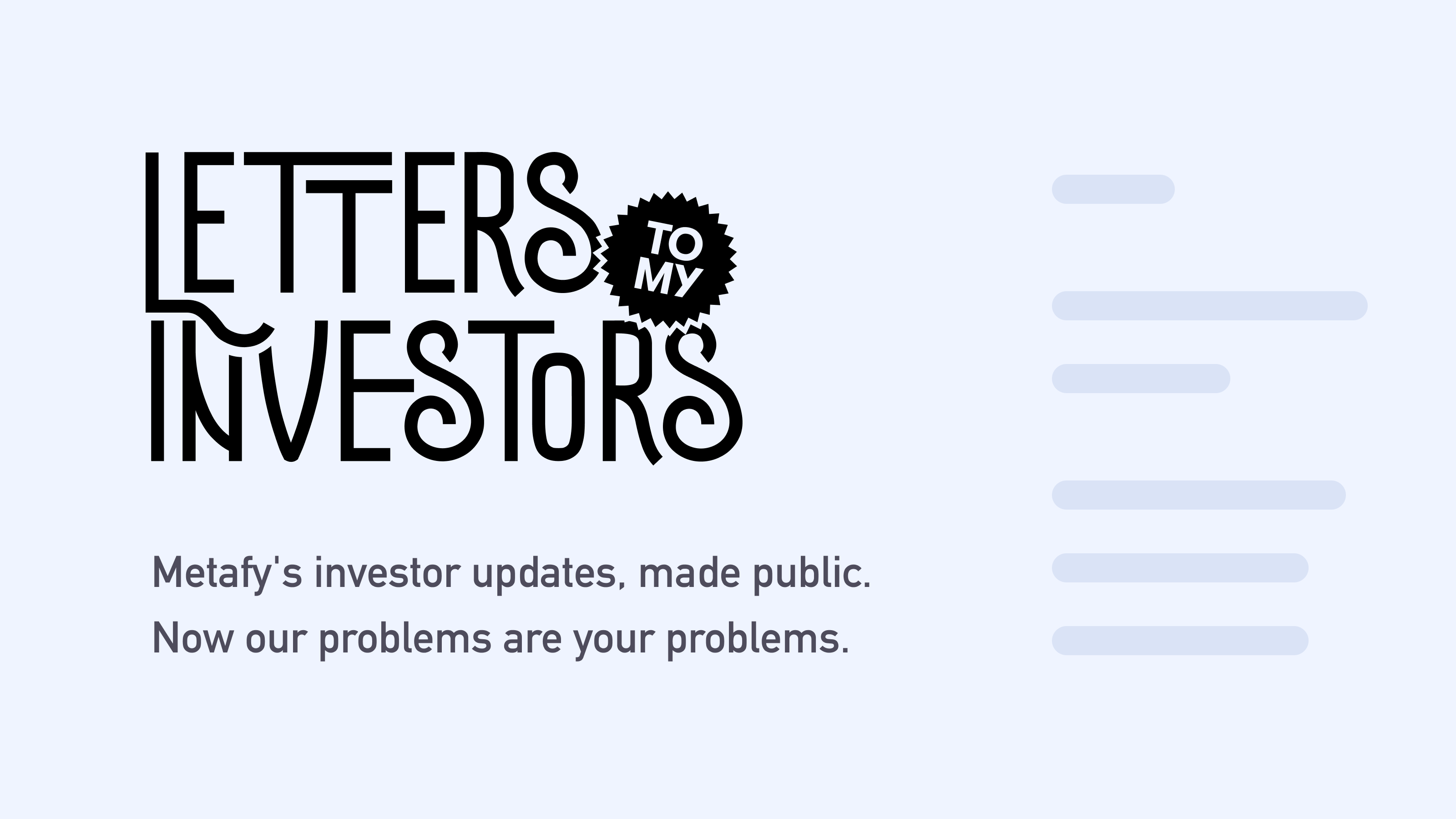 Thumbnail of Letters to my Investors